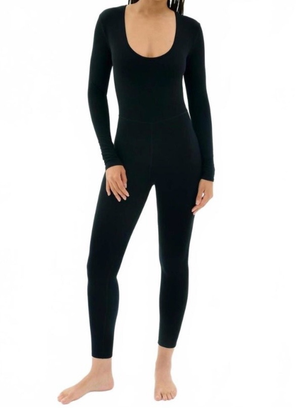 Splits59 Chloe Jumpsuit Women’s Black Long-Sleeve Scoop Neck, Airweight, Small